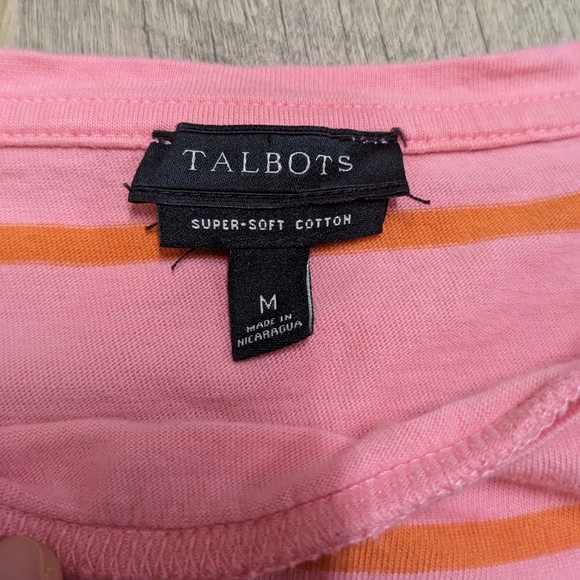 Talbots Pink Yellow Orange Striped Sleeveless Top - Picture 3 of 5